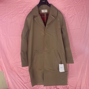 Celine Beige Trench Coat Tartan lining